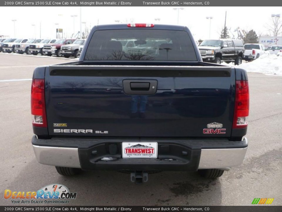 2009 GMC Sierra 1500 SLE Crew Cab 4x4 Midnight Blue Metallic / Ebony Photo #4