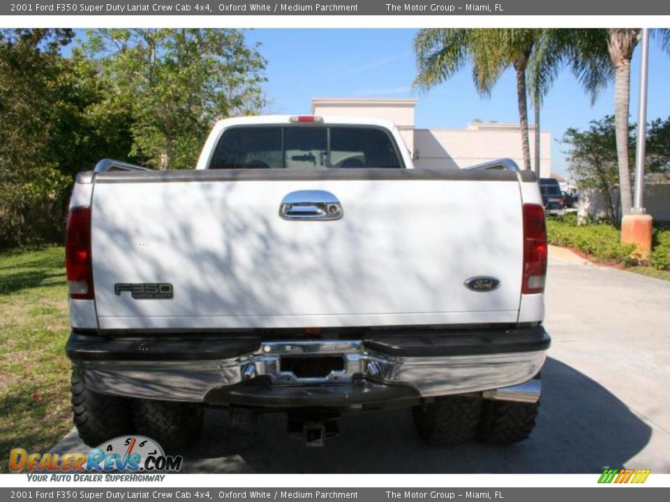 2001 Ford F350 Super Duty Lariat Crew Cab 4x4 Oxford White / Medium Parchment Photo #9