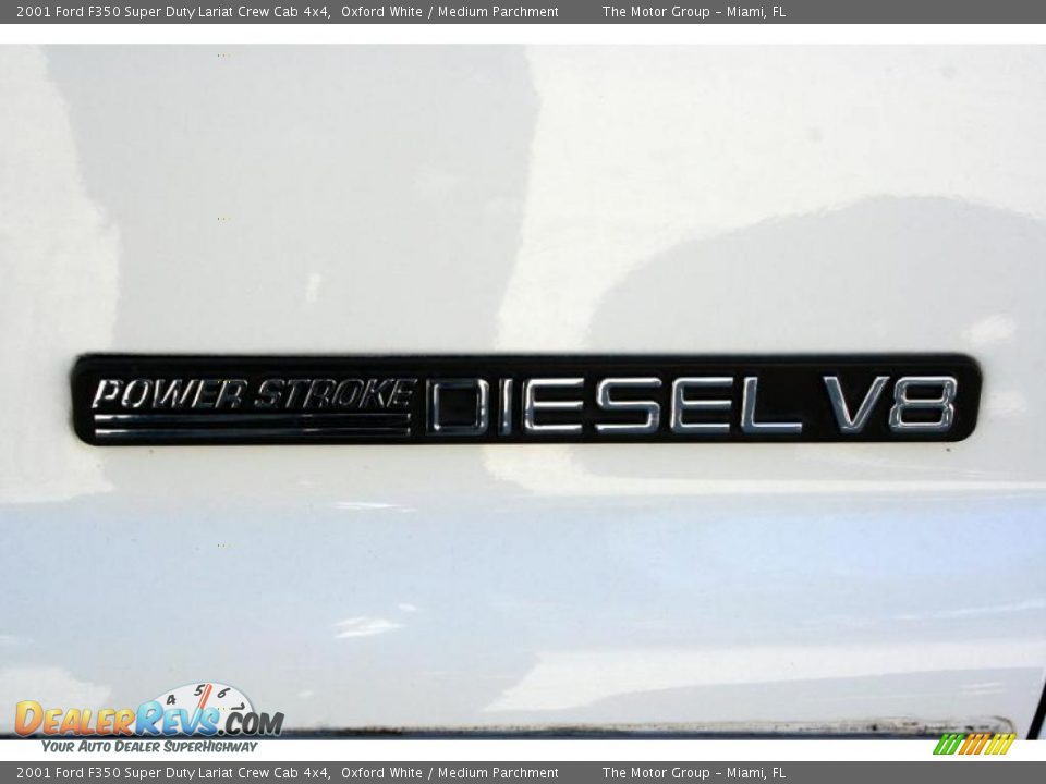 2001 Ford F350 Super Duty Lariat Crew Cab 4x4 Oxford White / Medium Parchment Photo #35