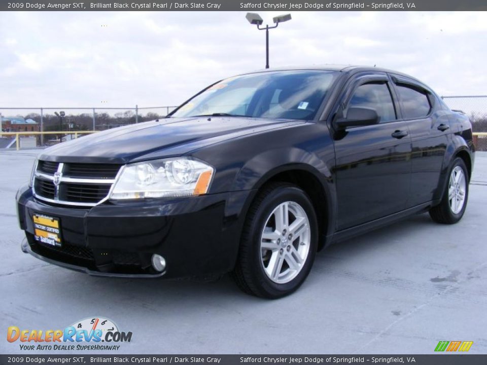 2009 Dodge Avenger SXT Brilliant Black Crystal Pearl / Dark Slate Gray Photo #1