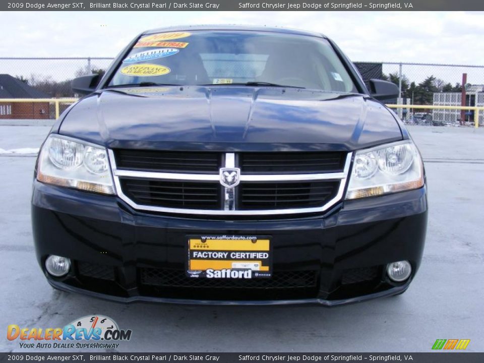 2009 Dodge Avenger SXT Brilliant Black Crystal Pearl / Dark Slate Gray Photo #2