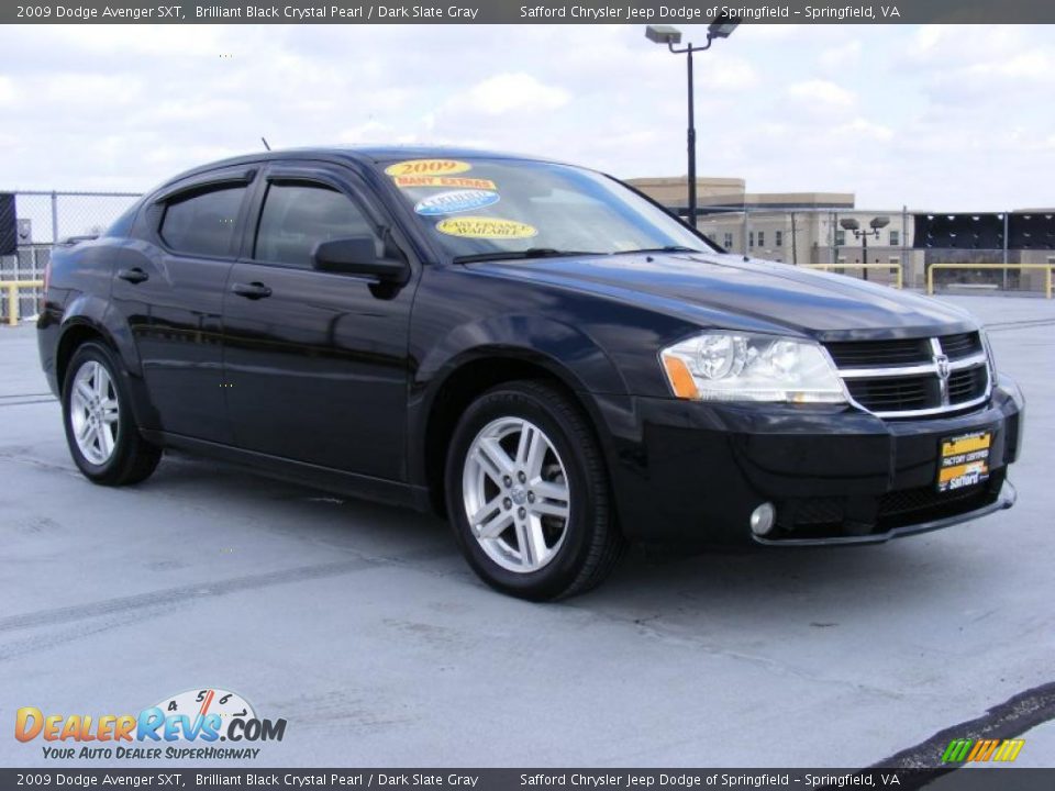 2009 Dodge Avenger SXT Brilliant Black Crystal Pearl / Dark Slate Gray Photo #3