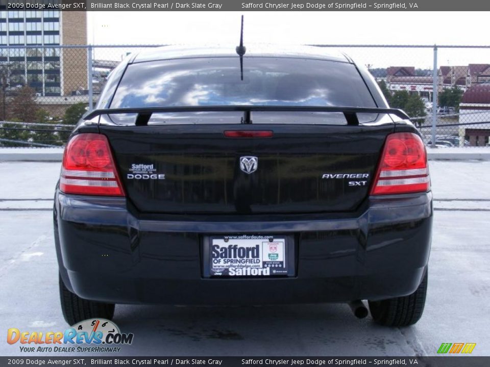 2009 Dodge Avenger SXT Brilliant Black Crystal Pearl / Dark Slate Gray Photo #6