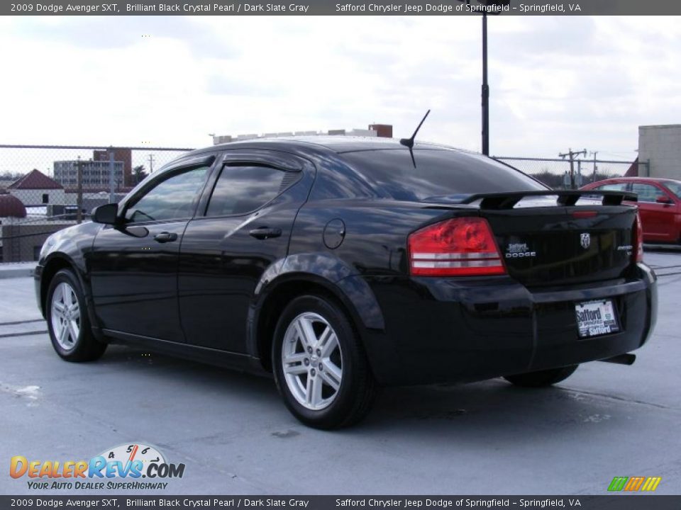 2009 Dodge Avenger SXT Brilliant Black Crystal Pearl / Dark Slate Gray Photo #7