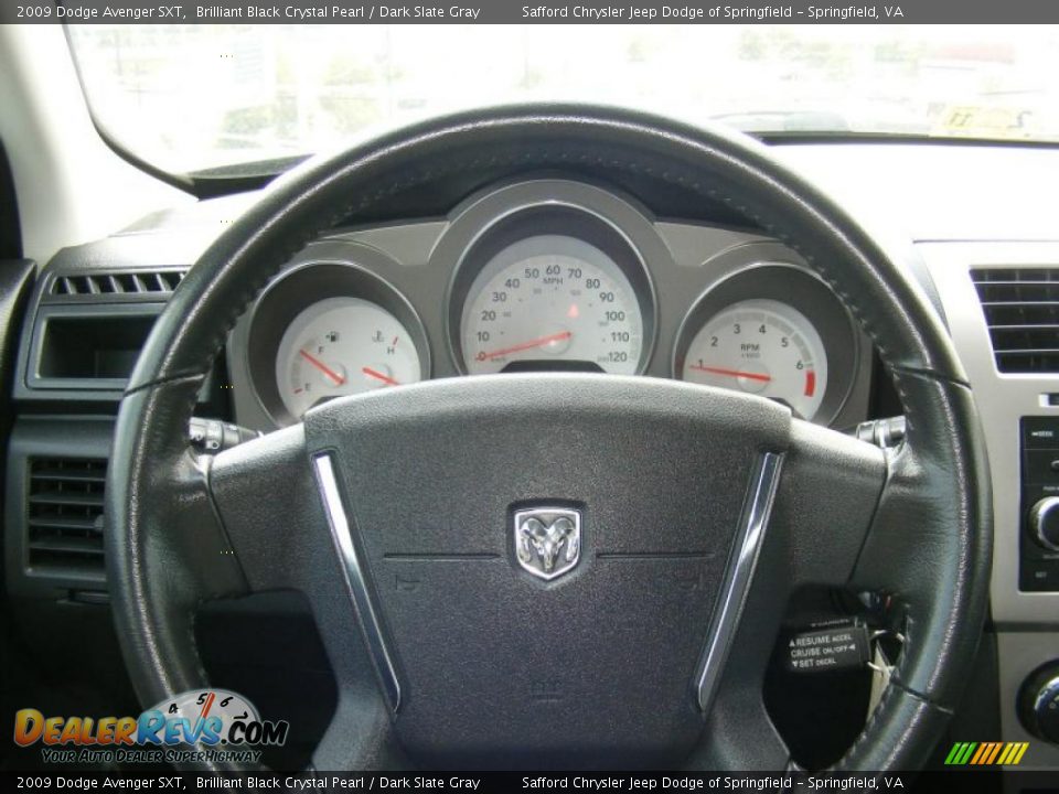 2009 Dodge Avenger SXT Brilliant Black Crystal Pearl / Dark Slate Gray Photo #10