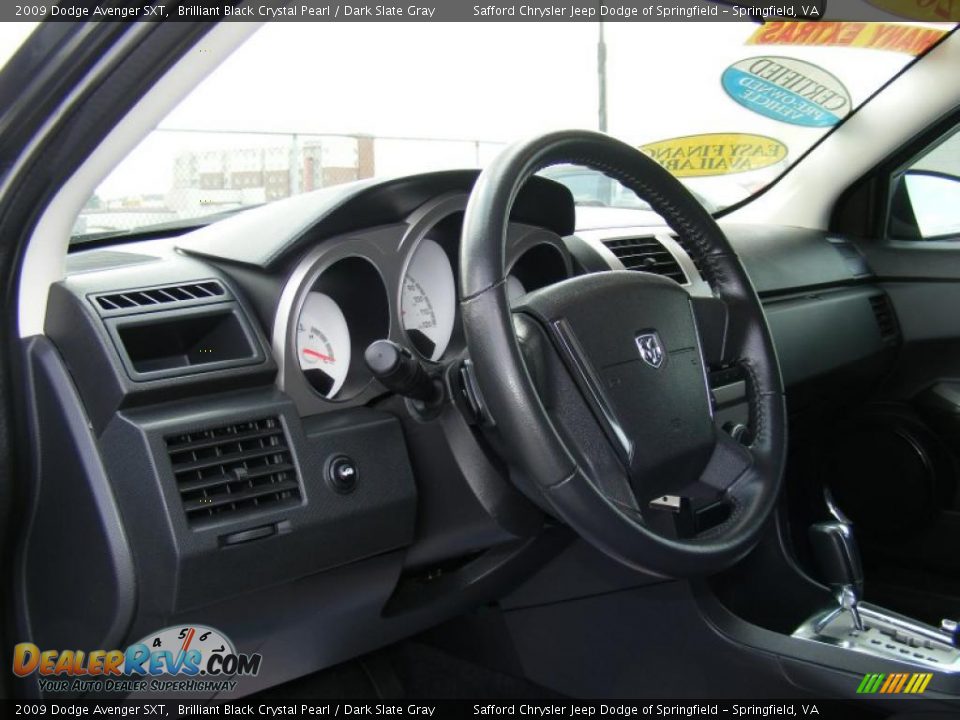 2009 Dodge Avenger SXT Brilliant Black Crystal Pearl / Dark Slate Gray Photo #12