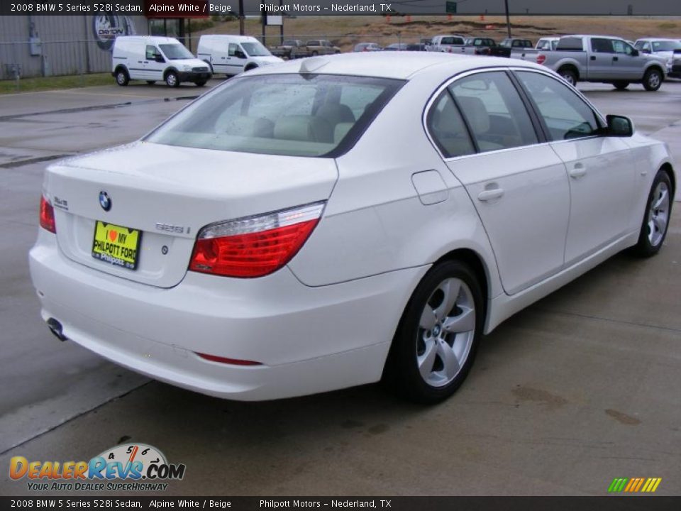 2008 BMW 5 Series 528i Sedan Alpine White / Beige Photo #3
