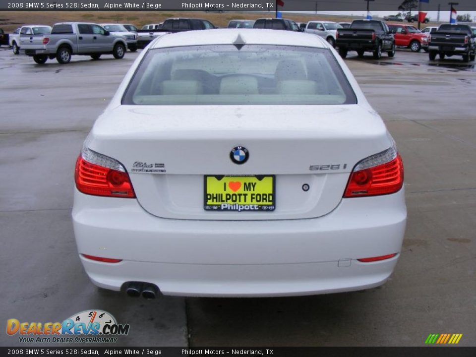 2008 BMW 5 Series 528i Sedan Alpine White / Beige Photo #4