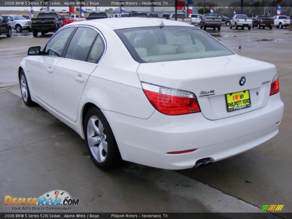 2008 BMW 5 Series 528i Sedan Alpine White / Beige Photo #5