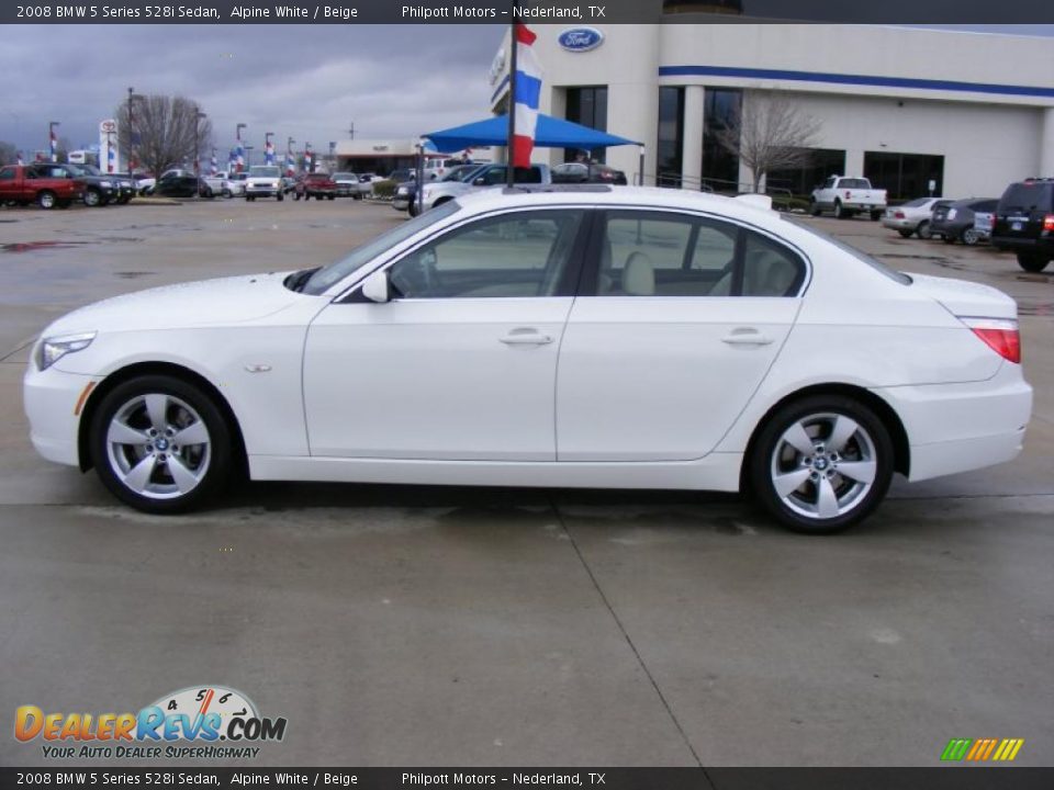 2008 BMW 5 Series 528i Sedan Alpine White / Beige Photo #6