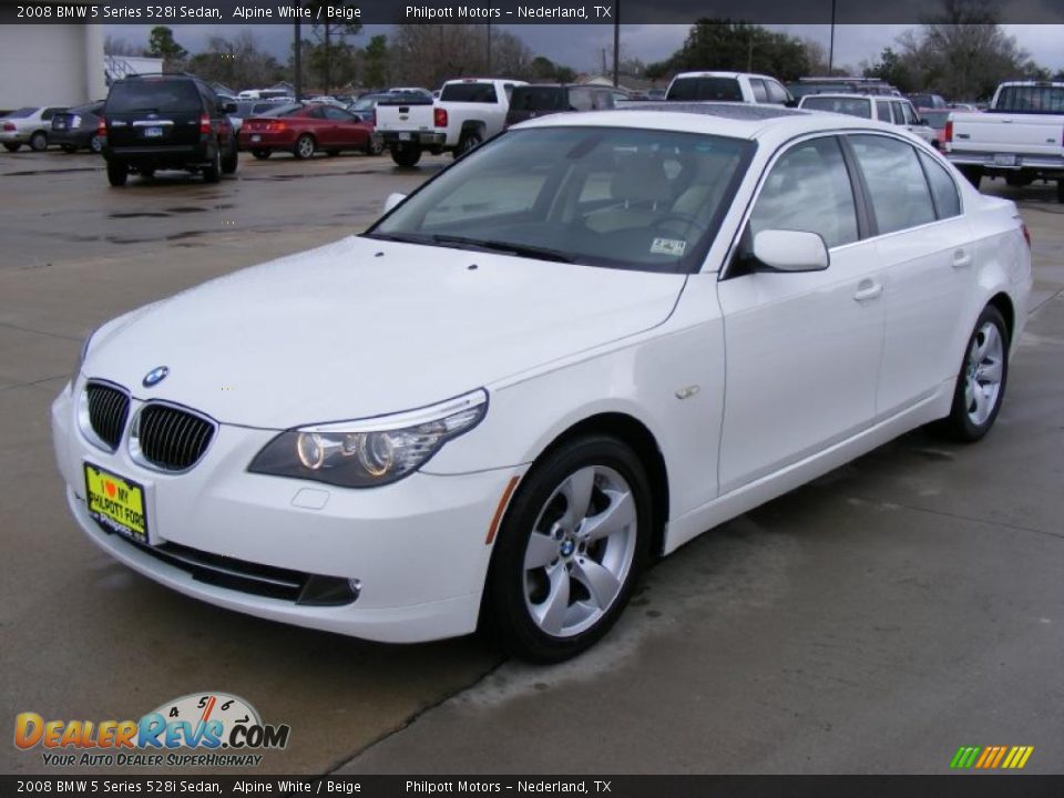 2008 BMW 5 Series 528i Sedan Alpine White / Beige Photo #7
