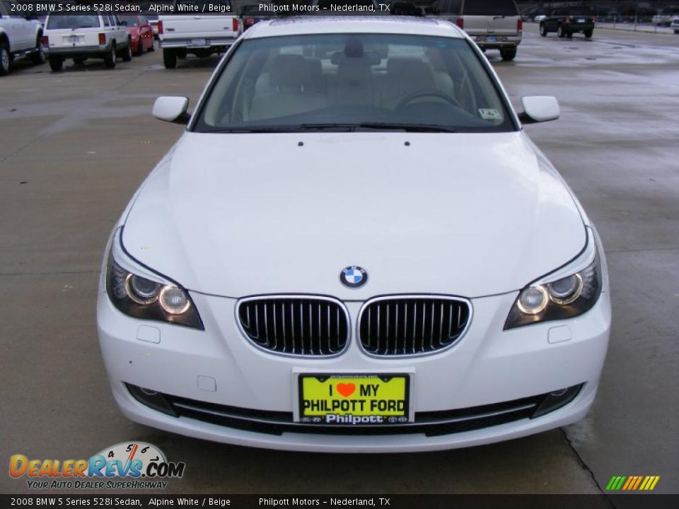2008 BMW 5 Series 528i Sedan Alpine White / Beige Photo #8
