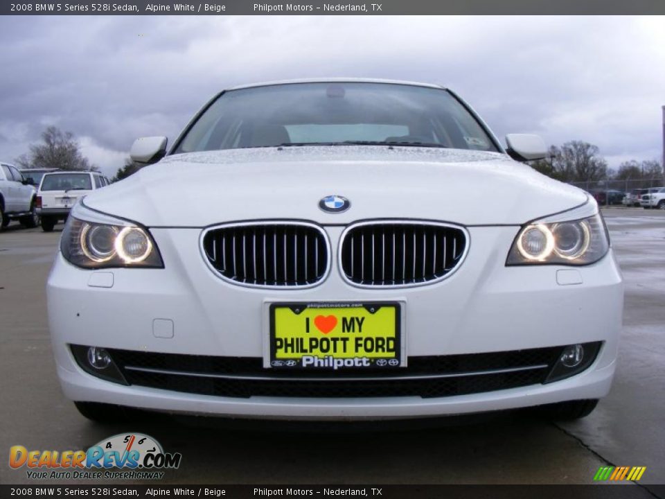 2008 BMW 5 Series 528i Sedan Alpine White / Beige Photo #9