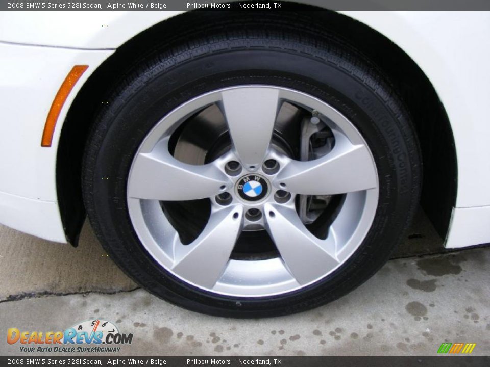 2008 BMW 5 Series 528i Sedan Alpine White / Beige Photo #13