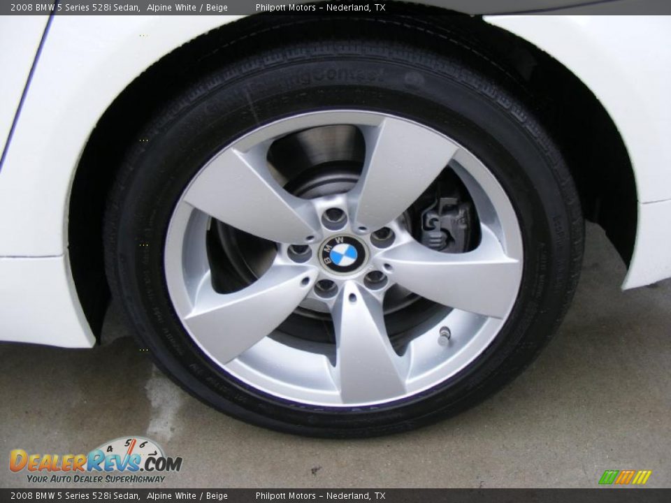 2008 BMW 5 Series 528i Sedan Alpine White / Beige Photo #14