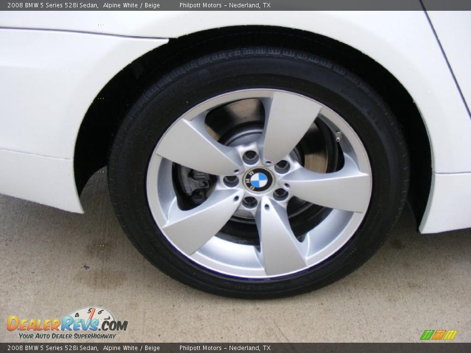 2008 BMW 5 Series 528i Sedan Alpine White / Beige Photo #15