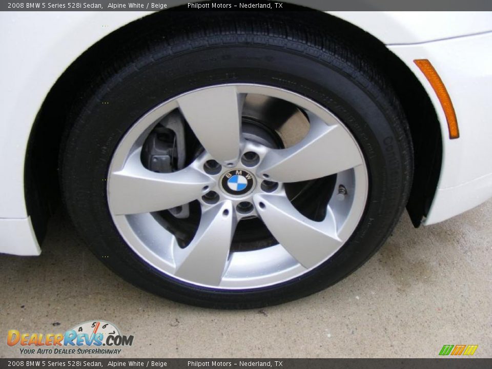 2008 BMW 5 Series 528i Sedan Alpine White / Beige Photo #16