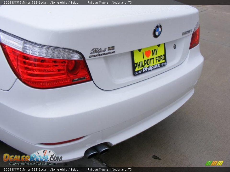 2008 BMW 5 Series 528i Sedan Alpine White / Beige Photo #22