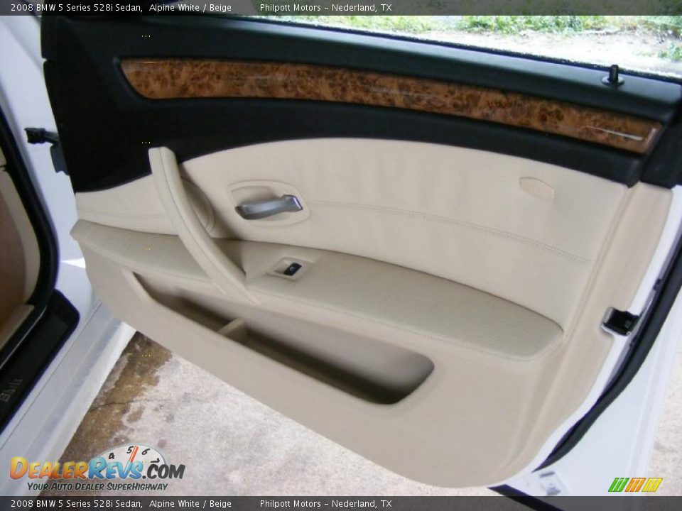 2008 BMW 5 Series 528i Sedan Alpine White / Beige Photo #24
