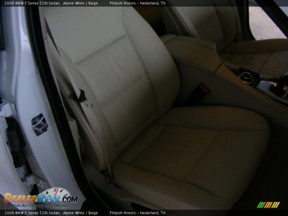 2008 BMW 5 Series 528i Sedan Alpine White / Beige Photo #27