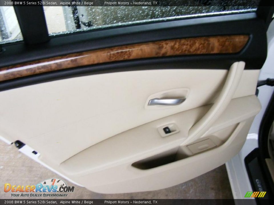 2008 BMW 5 Series 528i Sedan Alpine White / Beige Photo #32