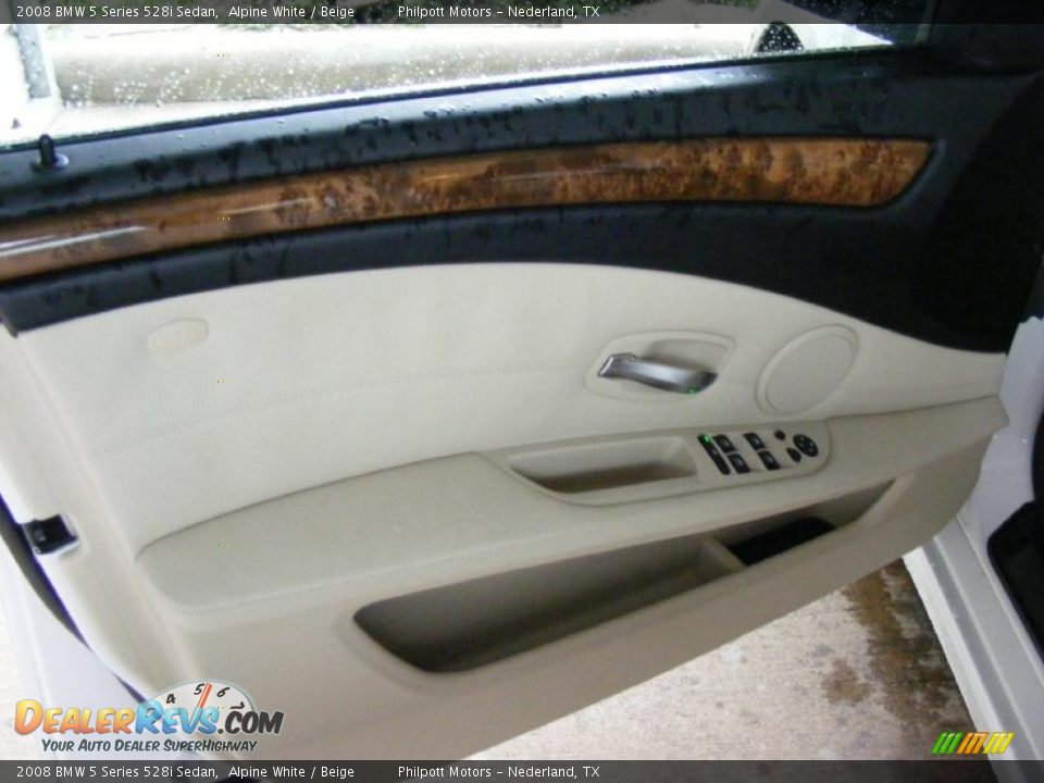 2008 BMW 5 Series 528i Sedan Alpine White / Beige Photo #34