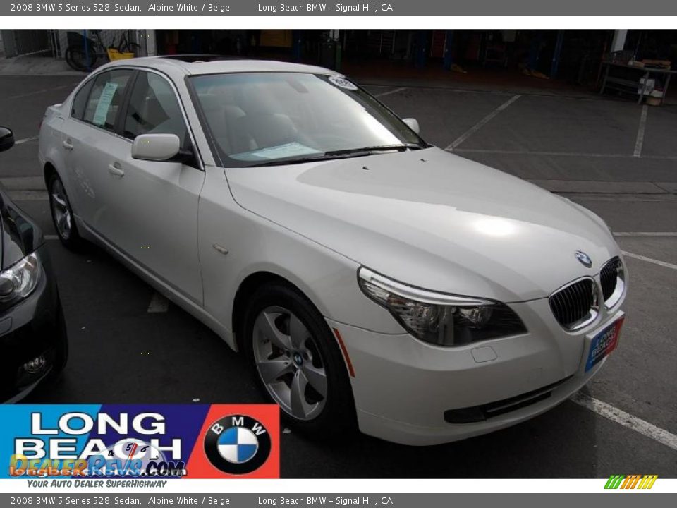 2008 BMW 5 Series 528i Sedan Alpine White / Beige Photo #1