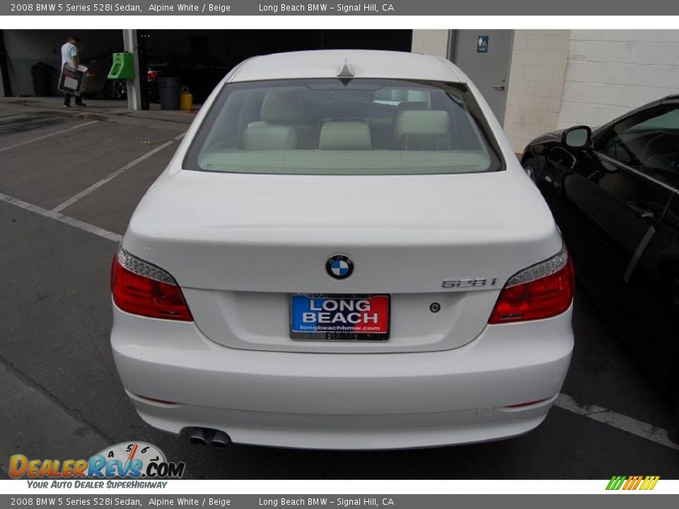2008 BMW 5 Series 528i Sedan Alpine White / Beige Photo #4