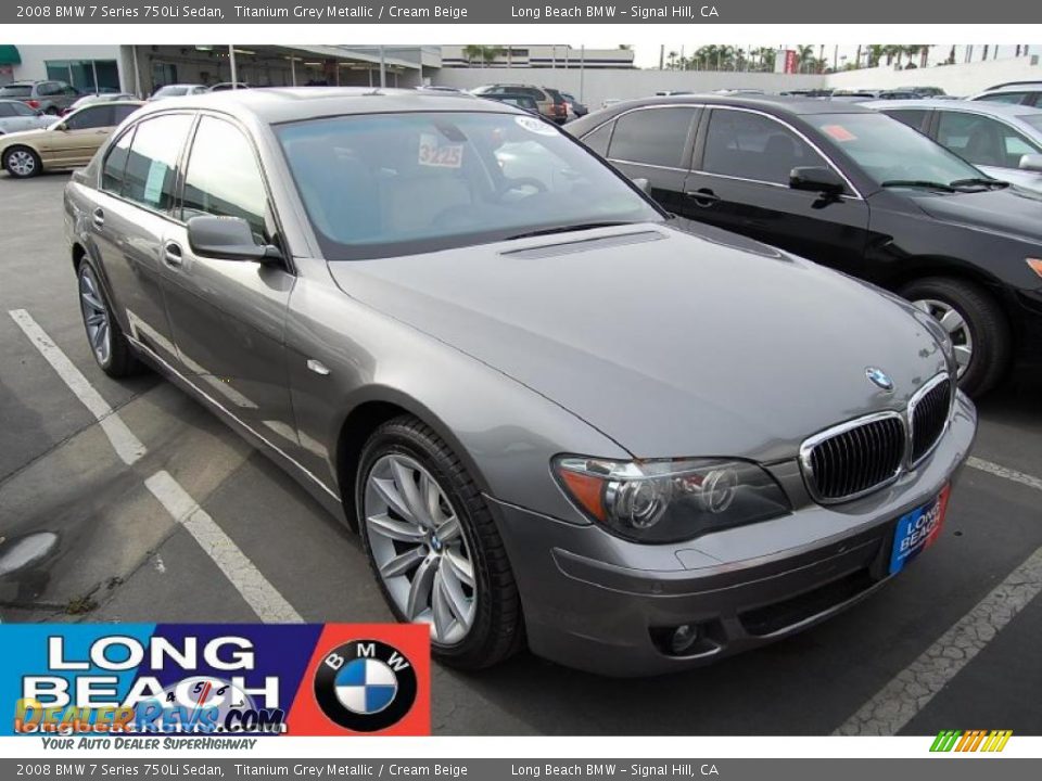 2008 BMW 7 Series 750Li Sedan Titanium Grey Metallic / Cream Beige Photo #1