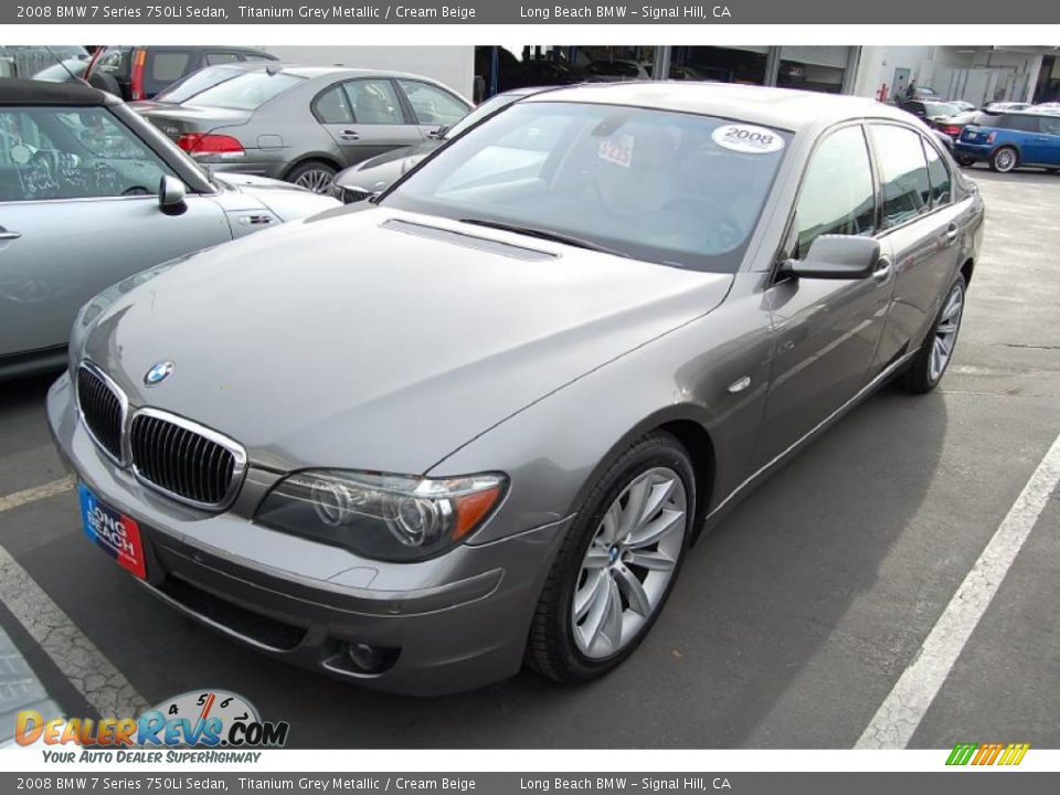 2008 BMW 7 Series 750Li Sedan Titanium Grey Metallic / Cream Beige Photo #2