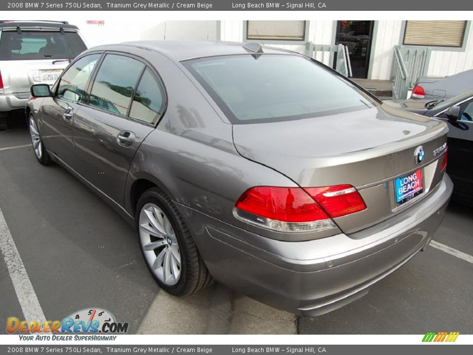 2008 BMW 7 Series 750Li Sedan Titanium Grey Metallic / Cream Beige Photo #4