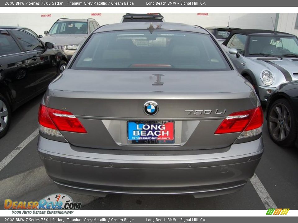2008 BMW 7 Series 750Li Sedan Titanium Grey Metallic / Cream Beige Photo #5