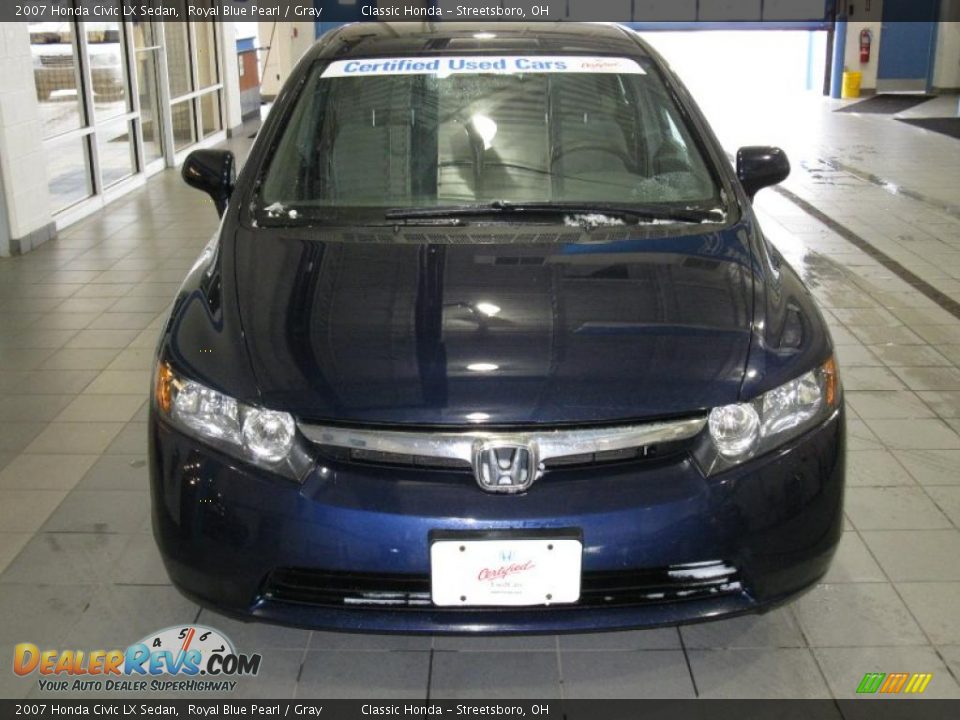2007 Honda Civic LX Sedan Royal Blue Pearl / Gray Photo #5