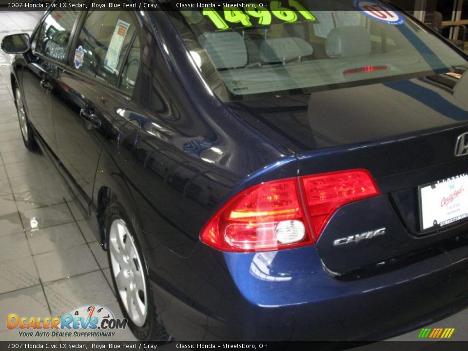 2007 Honda Civic LX Sedan Royal Blue Pearl / Gray Photo #7