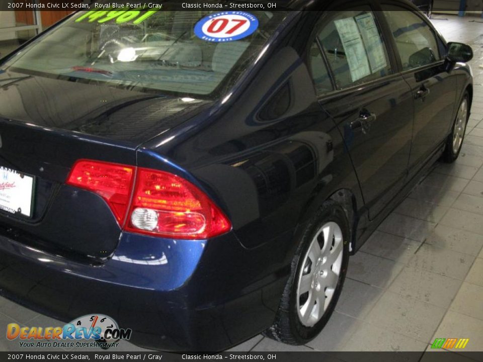 2007 Honda Civic LX Sedan Royal Blue Pearl / Gray Photo #8