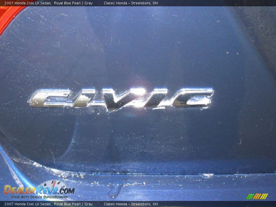 2007 Honda Civic LX Sedan Royal Blue Pearl / Gray Photo #10