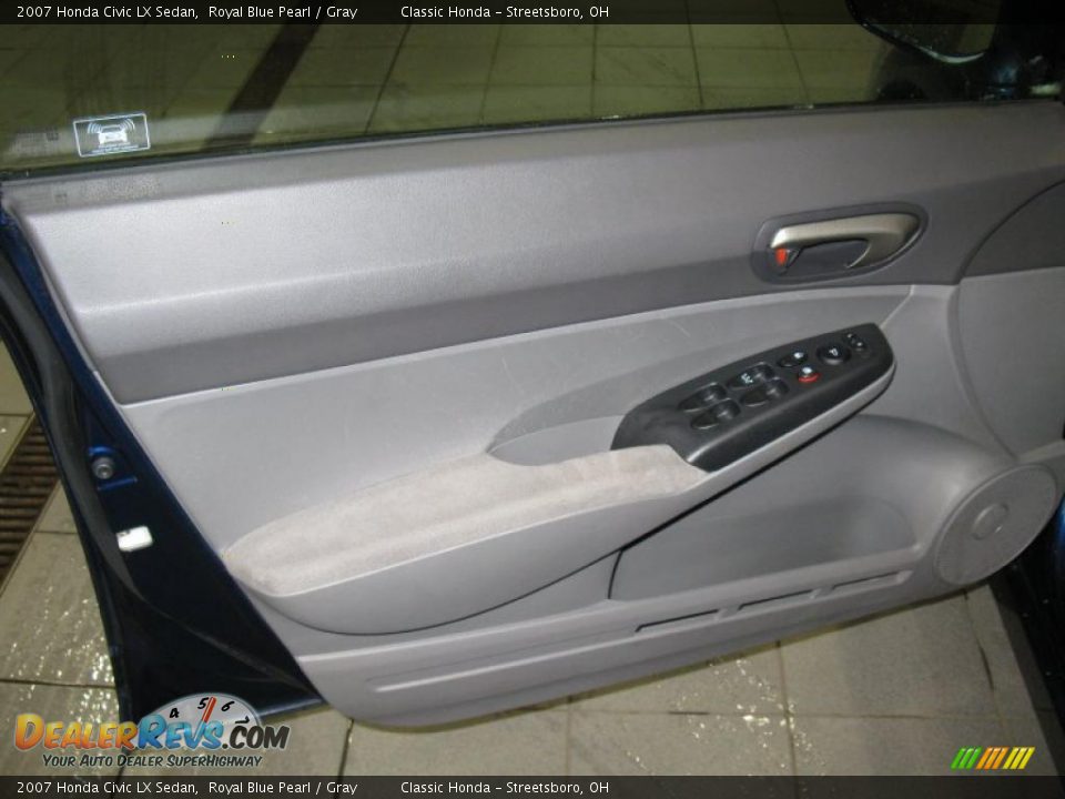 2007 Honda Civic LX Sedan Royal Blue Pearl / Gray Photo #12