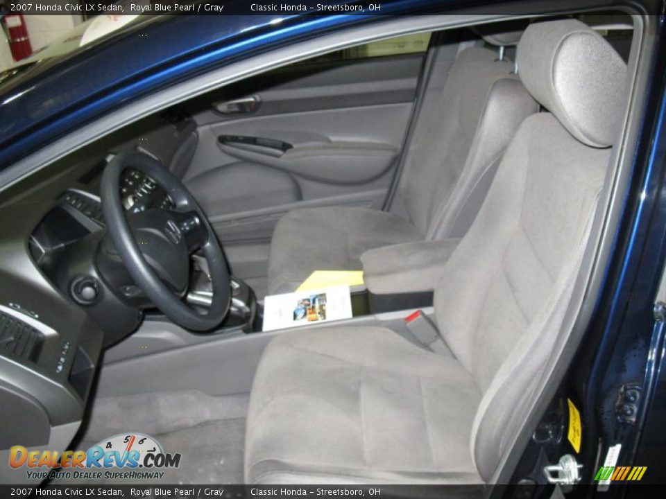 2007 Honda Civic LX Sedan Royal Blue Pearl / Gray Photo #13