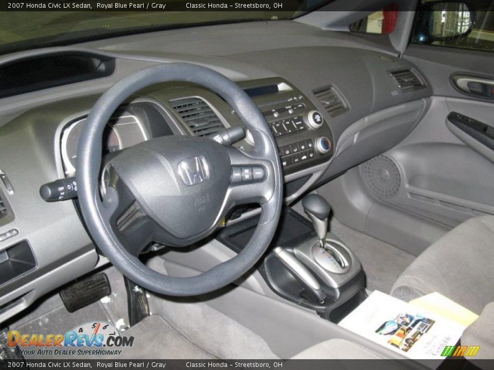 2007 Honda Civic LX Sedan Royal Blue Pearl / Gray Photo #14