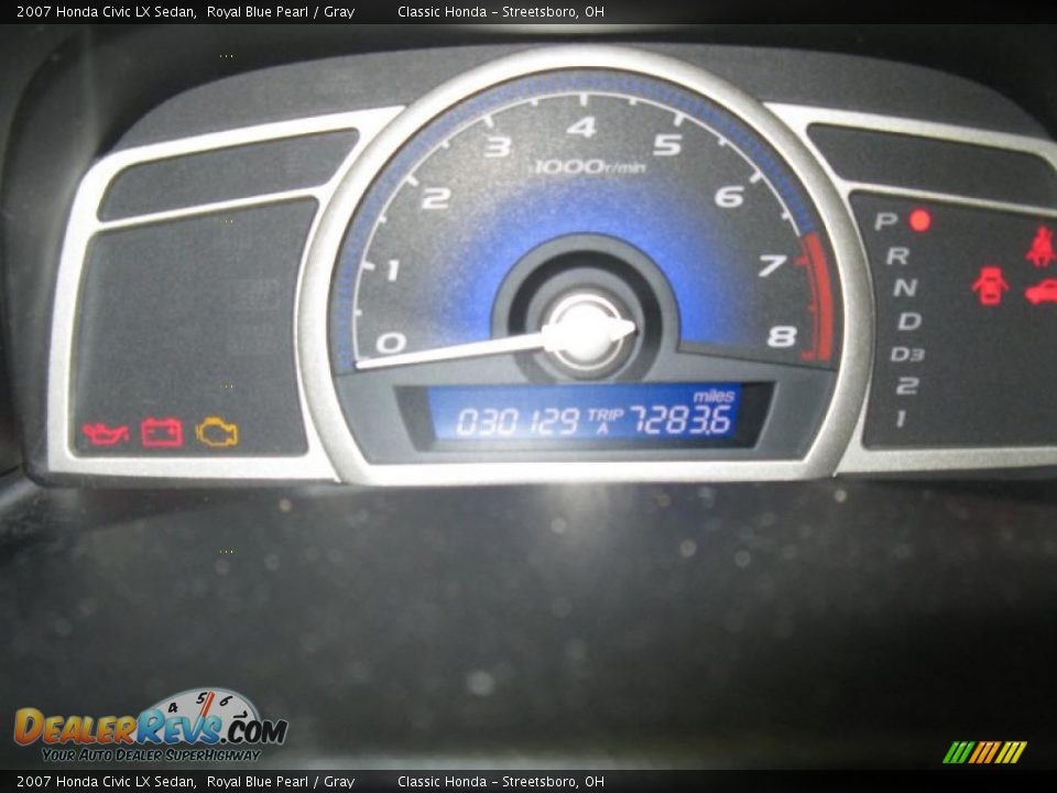 2007 Honda Civic LX Sedan Royal Blue Pearl / Gray Photo #16