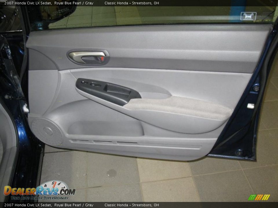 2007 Honda Civic LX Sedan Royal Blue Pearl / Gray Photo #23