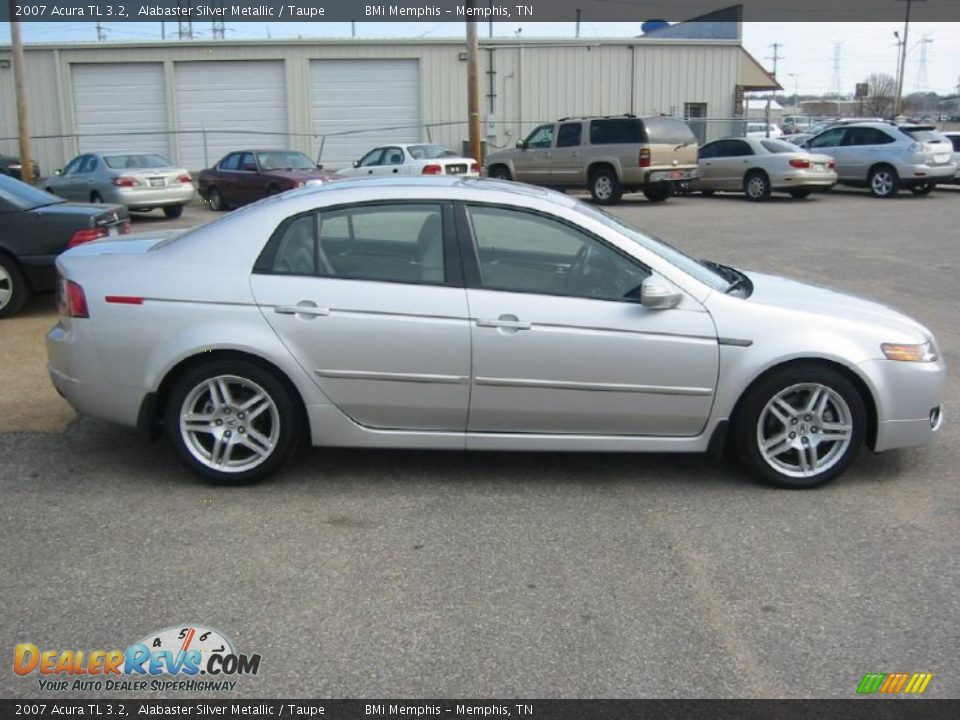 2007 Acura TL 3.2 Alabaster Silver Metallic / Taupe Photo #6