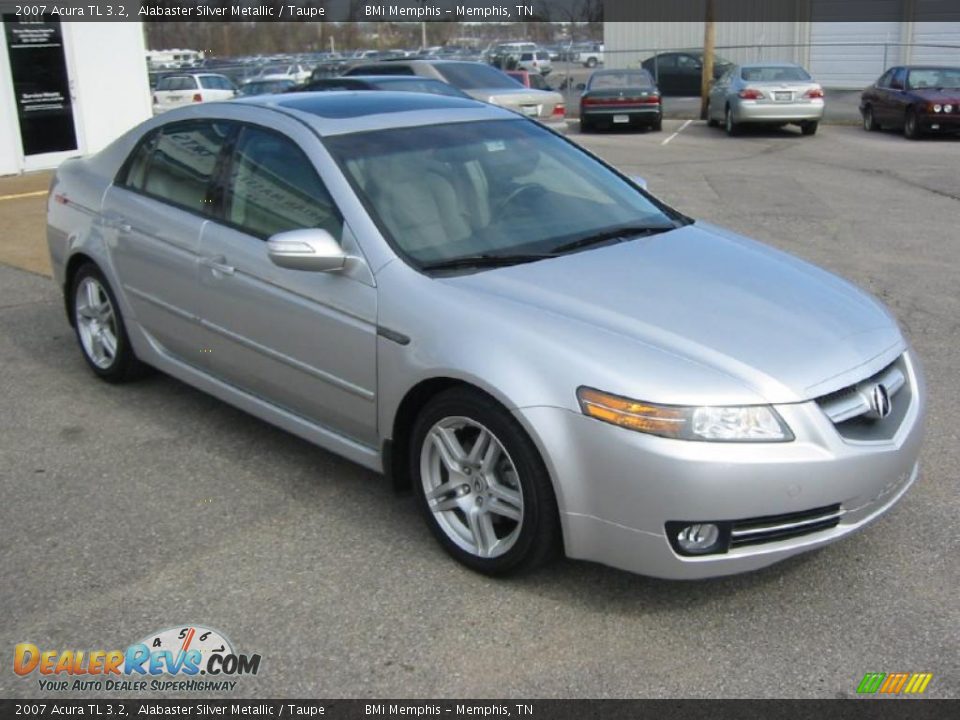 2007 Acura TL 3.2 Alabaster Silver Metallic / Taupe Photo #7