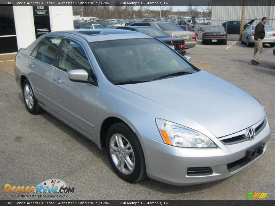 2007 Honda Accord EX Sedan Alabaster Silver Metallic / Gray Photo #7