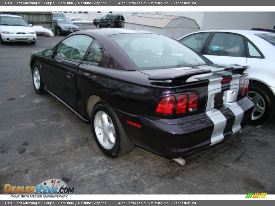 1998 Ford Mustang V6 Coupe Dark Blue / Medium Graphite Photo #4