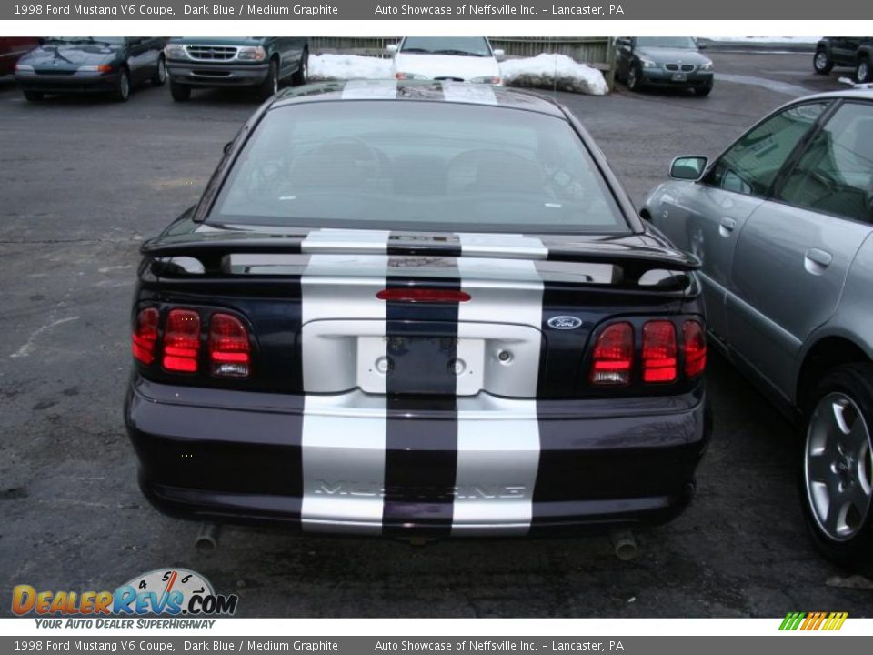1998 Ford Mustang V6 Coupe Dark Blue / Medium Graphite Photo #5