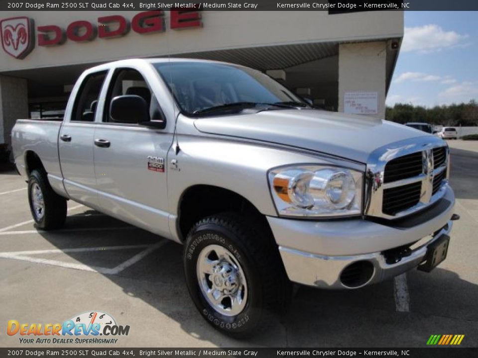 2007 Dodge Ram 2500 SLT Quad Cab 4x4 Bright Silver Metallic / Medium Slate Gray Photo #1