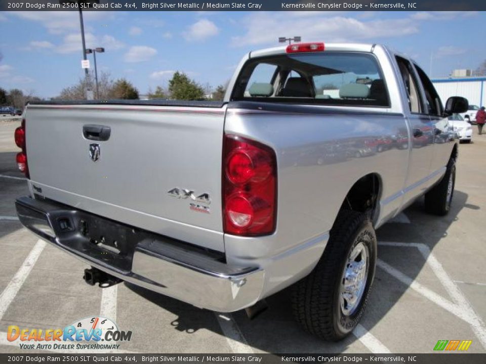 2007 Dodge Ram 2500 SLT Quad Cab 4x4 Bright Silver Metallic / Medium Slate Gray Photo #3
