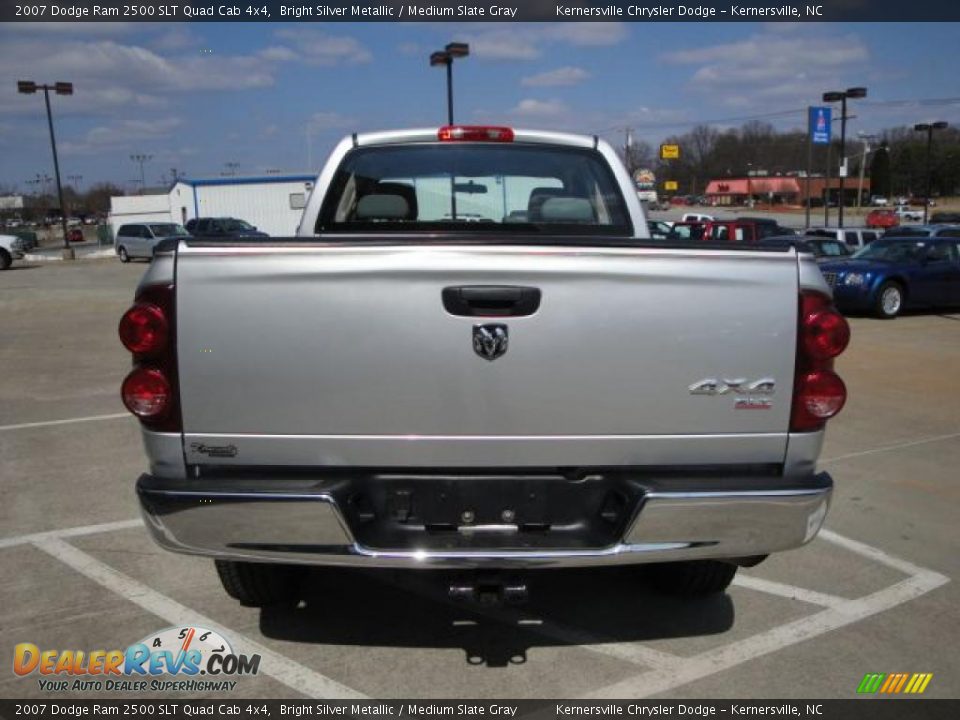 2007 Dodge Ram 2500 SLT Quad Cab 4x4 Bright Silver Metallic / Medium Slate Gray Photo #4