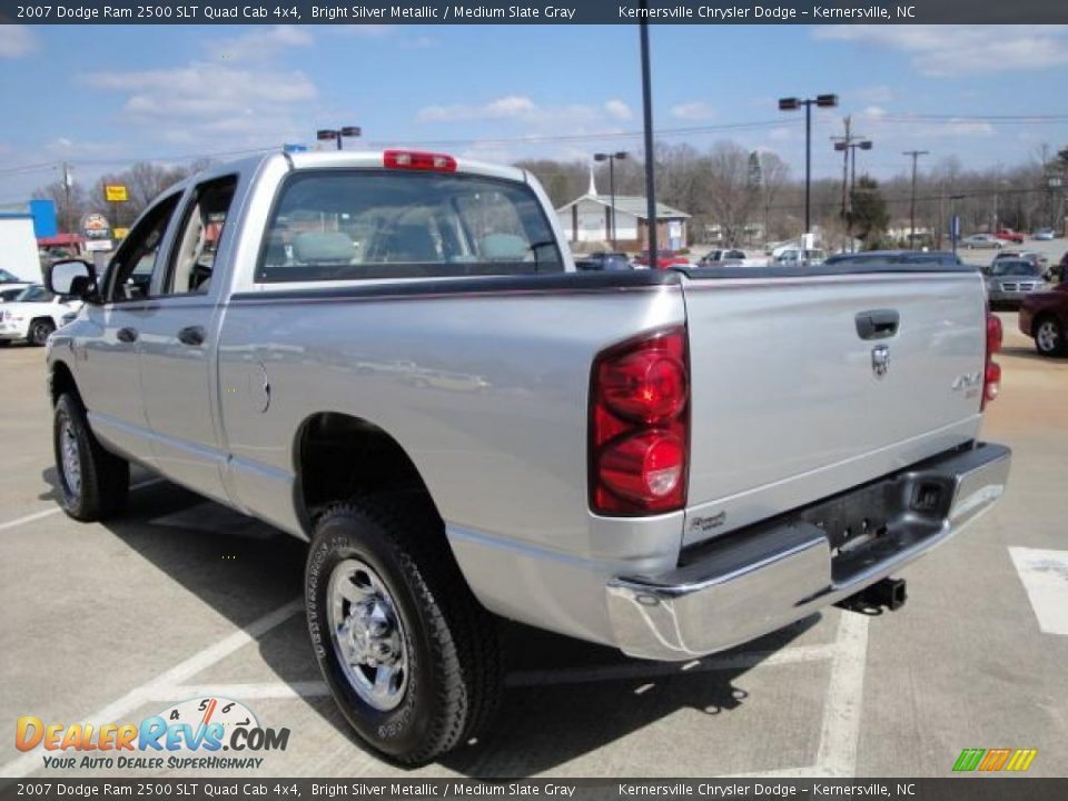 2007 Dodge Ram 2500 SLT Quad Cab 4x4 Bright Silver Metallic / Medium Slate Gray Photo #5